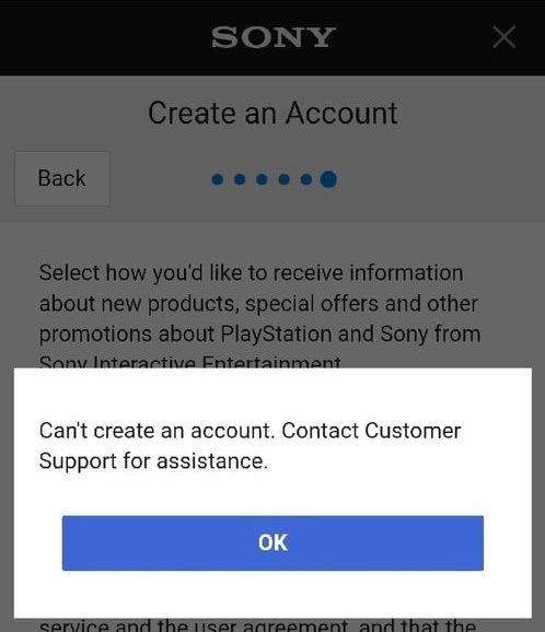 نحوه رفع ارور و مشکل Can't create an account. Contact Customer Support for assistance